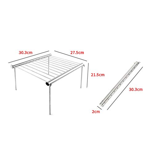 KKmoon Churrasqueira portátil de aço inoxidável Grelha compacta dobrável para churrasco Mini-bolso G