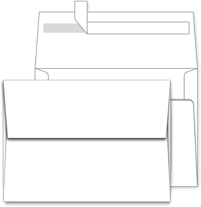 A7 Printable White Envelopes 5X7 100 Pack Quick Self Seal,for 5x7 Cards Perfect for Weddings, Invitations, Photos, Graduation, Baby Shower 5.25 x 7.25 inches,AZAZA