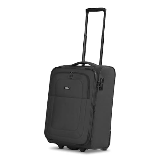 REDOLZ Handgepäck Kabinen-Koffer | Kleiner Cabin 2-Rollen Trolley, Zahlen-Schloss | 37 x 25 x 55 cm, leicht 2,4 kg | mit Dehnfalte erweiterbar für Damen & Herren (Essentials 12)