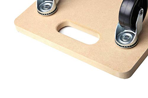 SCHEPERS Rollbrett Transportrolle Möbelroller Roller Transporter 200kg | 58 x 30 x 12 cm | MDF Braun