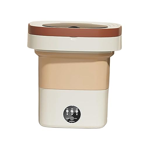 Image of ATORSE Foldable Mini Washing Machine 8L Small Bucket Washer for Travel Dorm Camping Beige