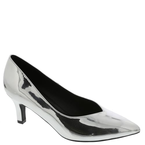 Masseys Women's Brianne Pointed Toe Low Heel Pump, 12 M (Medium), Chrome