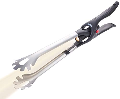 TROIKA Grillzange mit herausnehmbarer Taschenlampe – BBQ + Light – warmweißes LED-Licht, inkl. AA-Batterie – Zange feststellbar, lebensmittelecht (LFGB geprüft) – hitzebeständiger Kunststoffgriff