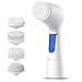 Facial Brush, ETEREAUTY Waterproof Facial Cleansing Brush Face Brush Exfoliation & Cleansing System with 4 Brush Heads Blue