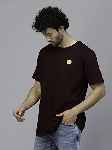 Image of Rigo Back Printed Half Sleeves Round Neck Oversized T-Shirt for Men | Drop Shoulder T-Shirt for Men | Loose Baggy Fit T-Shirt for Men