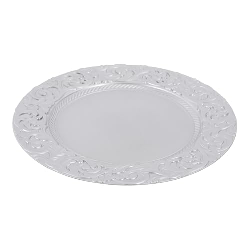 50 platos decorativos redondos de plástico 13 pulg. miniatura 7