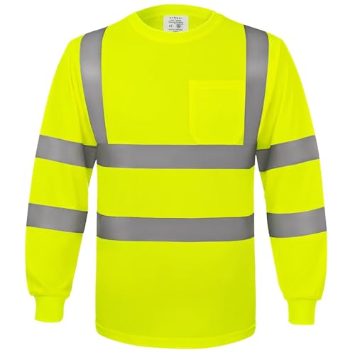 Generisch Chaqueta de seguridad para hombre, chaqueta de advertencia, ligera, de manga larga, chaqueta de seguridad, chaqueta de trabajo, chaqueta de invierno con rayas reflectantes, chaqueta de