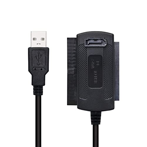 Image of ETZIN USB to SATA IDE Converter Cable Adapter USB 2.0 to 2.5 /3.5 /5.25in IDE and SATA Adapter Cable for Personal Computer, Laptop, DVD Player (1.8FT /Black) EPL-987HS