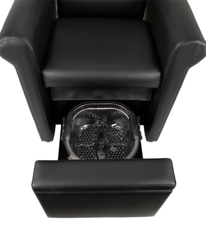 Buy-Rite Salon & Spa Equipment Mona Lisa Plumb Free Pedicure Chair - No Plumbing, Adjustable, Portable, Removable, Black, CHM-2320-5H-BLACK