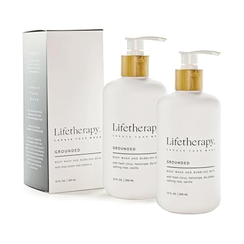 Lifetherapy Grounded, Made For All Skin Types, Nourishing, 12 Ounce, Multiuse Liquid Soap, Body Wash, Bubble Bath, Pack of 2 Cover