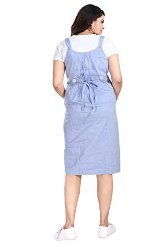 Image of MAMMA'S MATERNITY Women's Cotton Maternity /Pregnancy /Easy Breastfeeding /Feeding /Western Dress with Zippers for Nursing Pre and Post Pregnancy