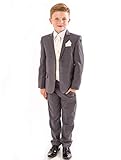 V.C. Festlicher Kinderanzug Jungen Hochzeit Anzug Taufanzug 5-teilig grau 158