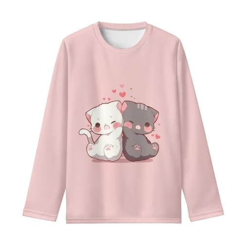 Image of Girls Long Sleeve Shirts Casual Crewneck Soft T-shirts for Girls 3-16 Years Old