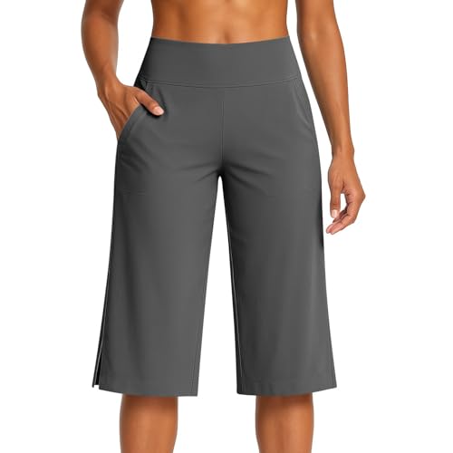 Capri Pants for Women Stretch High Waisted Crop Office Work Pants Summer Casual Capris Slacks Yoga Dress Pant with Slits4