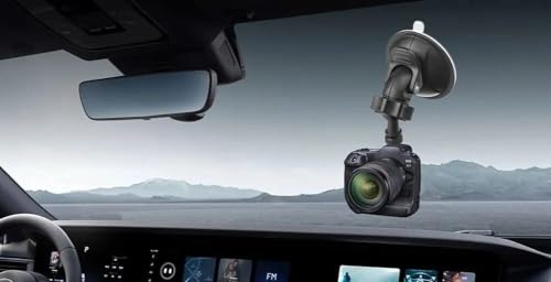 Image of SJCAM SC-2 Strong Suction Cup | Heavy Duty Stand with 1 /4-20 Thread Adapter for GoPro Hero 5 /6 /7 /8 /9 /10 /11 /12 Insta 360, DJI Other Action Camera | Car Windshield Dashboard Holder & Cup Mount | Black