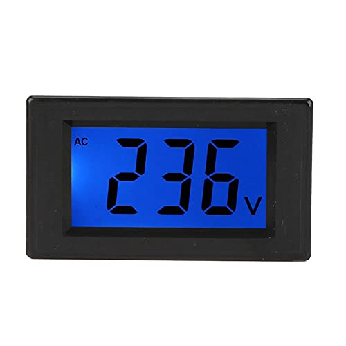 Taidacent LCD LED Digital Voltmeter Voltage AC 80-500V Two Wire Direct AC Digital Panel Voltmeter Volt Meter (White Case, White Backlight with Back Cover)