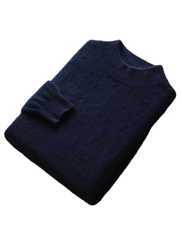 Men’s Mock Neck Pullover Sweater Merino Wool Winter Knitted Long Sleeve Casual Solid Color Top