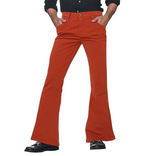 Pantalon évasé homme en velours côtelé stretch style hippie 70s