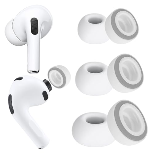 KASOTT 2025 Upgraded for AirPods Pro 3 Memory Foam&Silicone Hybrid Ear Tips, Ultimate Comfort, Anti-Slip Eartips, Superior Noise Isolation, Fits in The Charging Case, 3 Pairs (Grey, Assorted S/M/L) by KASOTT - Used condition - US$15.65