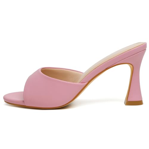 Image of Susanny High Heels for Women Pointed Open Toe Strappy Chunky Block Heels Ankle Strap Stiletto Kitten Heeled Sandals Wedding Bridal Party Prom Sexy Dress Shoes