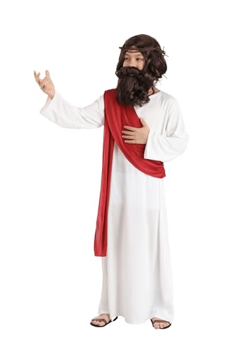 Disfraz Deluxe de Jesús para niños, túnica blanca y corona de espinas miniatura 6