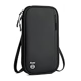 Bhuuno Acoki Travel Wallet RFID Blocking,Faimly Passport Holder for Men Waterproof Passport Wallet,Large Capacity Passport Cover Travel Document Holder for Passports,Cards,Flight Tickets,(Black)