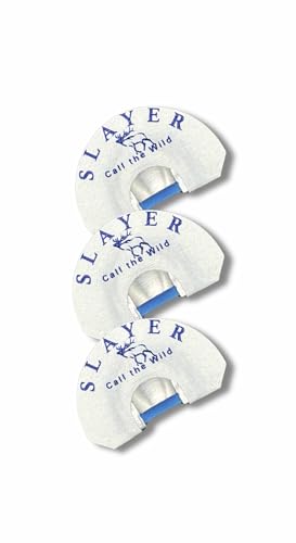 Slayer Maniac Elk Call – Nasal Elk Diaphragm for Deep Bugles & Cow Sounds, Medium Volume Elk Reed for Pressured Elk, Clearwater Series, Made in USA (3 Pack)