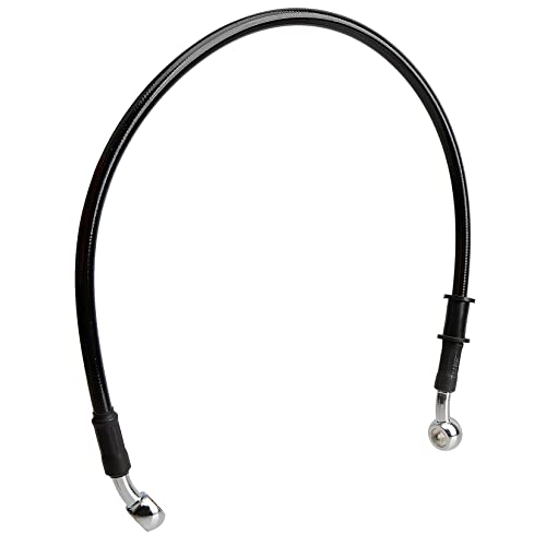 ZYHW Motorcycle Brake Line, 50cm/19.7" Universal Hydraulic Clutch Oil Pipe, Motocross Stainless Steel Braided Accessories for Bikes Enduro Motocross Street Bikes(Black)