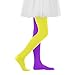 Girls Color Block Stockings Stretchy High Waisted Tights Cute Dance Party Pantyhose Leggings for 2-8 Years