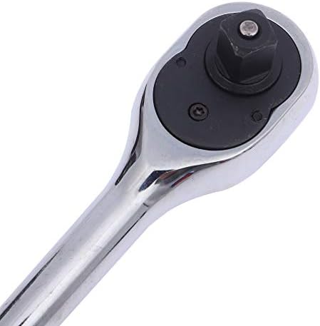 KATSU 1/2 Inch Drive 72-Teeth Quick Release Reversible Ratchet Socket Wrench Handle, Chrome Vanadium Mirror Polished, Auto Repair Garage Mechanical Tool, 250mm 423908