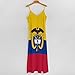 KAOEOSI Colombia Coat of Arms Flag Colombian Flags Women's Ankle Length Dress Summer Maxi Long Dresses Sleeveless Strap Sundress L