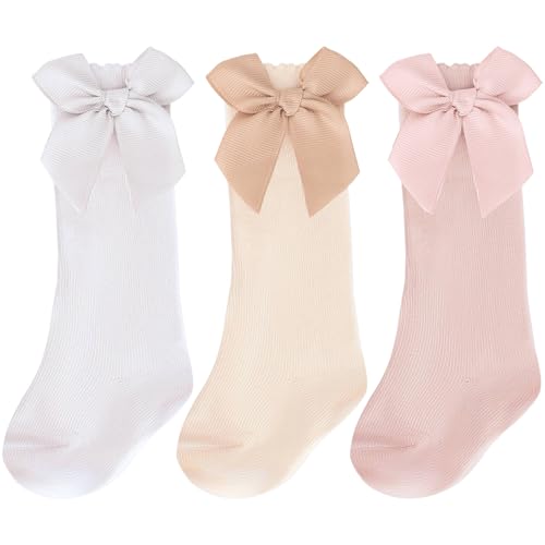 BQUBO Baby Knee High Socks Newborn Infant Toddler Kids Socks Girls Uniform Leggings Dress Sock Long Cotton Stockings