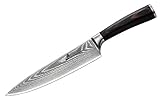 ZHEN D5P Japanese VG-10 67 Layers Damascus Steel Chef Knife 8-inch Cutlery , Brown