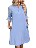 FENSACE Work Dresses for Women 2026 Summer Business Denim Blue Sundress Casual Polo Easter Beach Dress