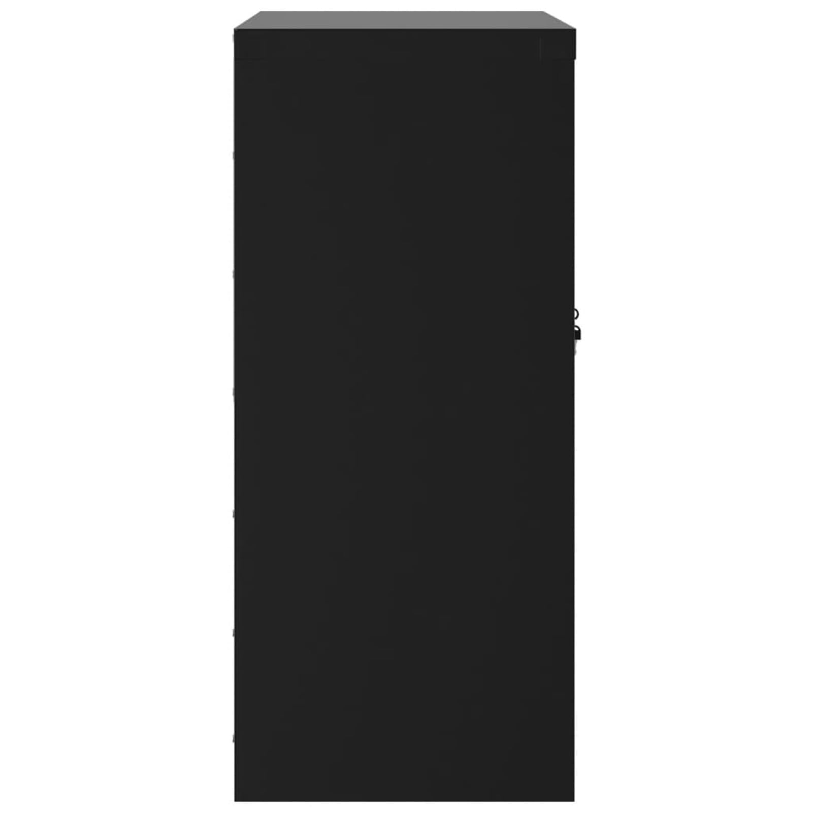 Armadio Classificatore Nero 79x40x90 cm in Acciaio,Armadi Archivio,Armadio Classificatore,Armadi da Ufficio,Schedario da Ufficio-339734