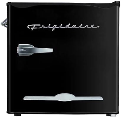 FRIGIDAIRE Black EFR176- AMZ Retro Mini Refrigerator-Energy Saving-Adjustable Thermostat Control-Side Mounted Bottle Opener-Ideal for Dorm, Office, RV, Garage, Apartment 1.6 Cubic Feet