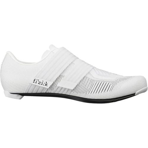 Fizik Men's Vento Powerstrap Aeroweave Lightweight, Ultra-Breathable Road Cycling Shoes, White, 12.5