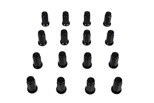 Image of MASSFX Golf Cart Lug Nuts Full Set 16 Count for E-Z-Go Club Car Yamaha EZGO (HEX14MM L32MM 10X1.25, Black)