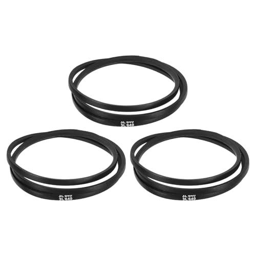 uxcell 3 Pcs 3L640 Classic Wrapped Rubber V-Belt, 64"(1626mm) Outside Circumference, 3L Profile V Belt 3/8" Width 7/32" Height