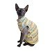 Sphynx Cat Clothes Hairless Cat Vest Elastic Cat Sweater Outfit, Pet Clothes for Sphynx Cat Coat for Cats and Small Dogs Apparel, Hairless cat Shirts Sweaters (Cyan Chestnut, X-Large)