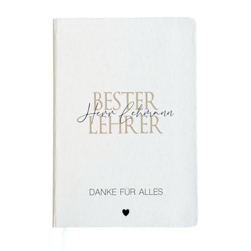 Manufaktur Liebevoll Lehrer Geschenk Notizbuch mit Namen bester Lehrer Abschiedsgeschenk Lehrer Geschenk Abschied Schule DIN A5 Notizheft Dankeschön Geburtstag Weihnachten (Lehrer)