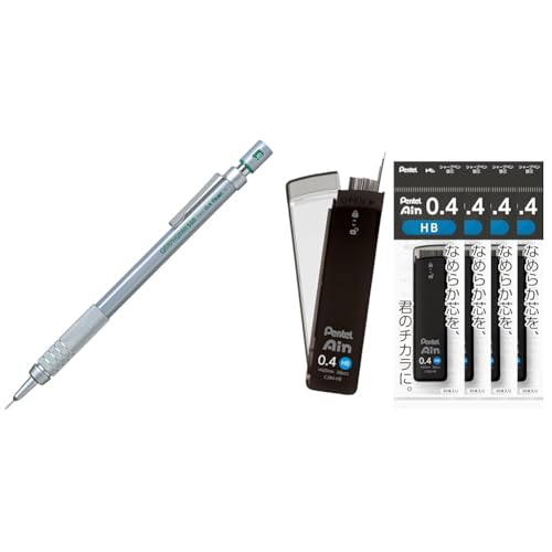 【セット買い】ぺんてる シャープペン グラフギア500 PG514 0.4mm& シャープ芯 ぺんてるアイン 0.4mm HB 5個 XC284-HB