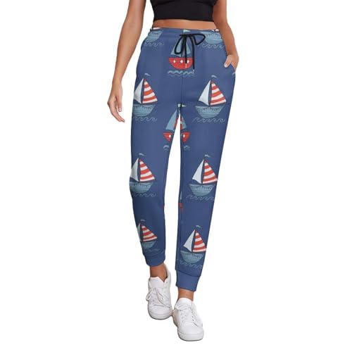 VOSERY Navy Boat - Pantalones deportivos para mujer con bolsillos, pantalones deportivos largos para mujer, Style-20, X-Large