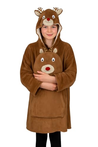 Sweat à capuche surdimensionné chaud pour enfant contre le froid de Noël