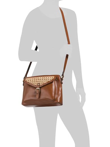 Image of Patricia Nash | Avellino Leather Crossbody Bag (Natural With Tan)