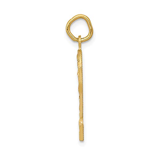14K Yellow Gold Casted Large Diamond-cut Number 0 Charm2