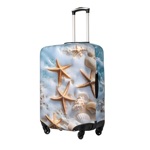 Beach Starfish Elastic Travel Luggage Cover, Washable Spandex Suitcase Protector, Anti-Scratch Fits 18-32 Inch2