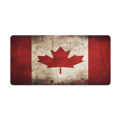 Retro Canada Flag Desk Mat Pad para Mouse Grande miniatura 1