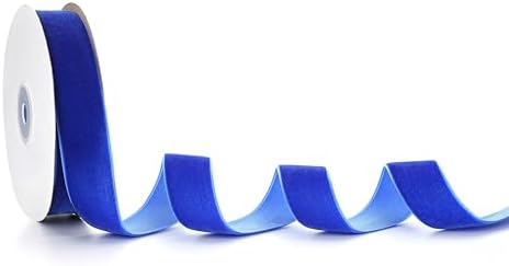 Velvet Ribbon Decorations for Christmas Tree DIY Crafts, Xmas Navy Blue Velvet Ribbons for Wedding Hair Bows Flower Home Garland Decor 1'' x 10 Yards x 1 Roll