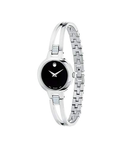 Movado Amorosa Women's Watch - Swiss Quartz Movement, Stainless Steel Bangle Style Bracelet Watch with 18 Diamonds - 3 ATM Water Resistance - Classic Luxury Fashion Timepiece for Her - 24mm3